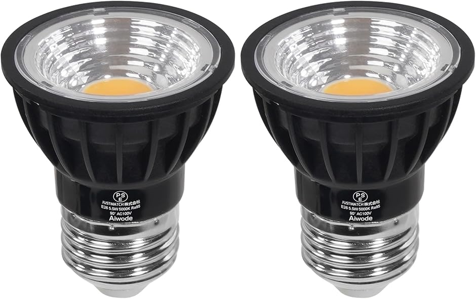 E26 LED�X�|�b�g���C�g LED�d�� E26���� 5.5W(�����F5000K - �u���b�N�i2�Z�b�g�j,  2)E26)