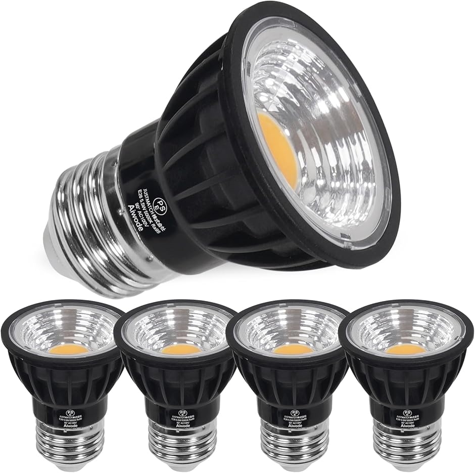 E26 LED�X�|�b�g���C�g LED�d�� E26���� 5.5W(�����F5000K - �u���b�N�i5�Z�b�g�j,  2)E26)