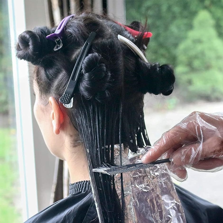 ダッカール プロ用 ヘアクリップ 美容師 業務用 滑り止めゴム付き( 紫