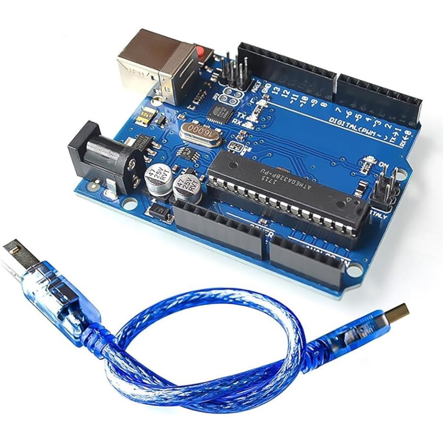互換 Arduino UNO R3 マイコンボード ATmega328P + ATMEGA16U2 開発ボード( 青)｜horikku