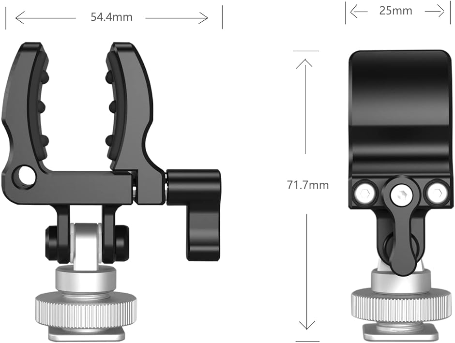 ショットガンマイクホルダー コールドシュー カメラ用懐中電灯ホルダー アルミニウム合金製 18-35 mm -549 MDM｜horikku｜04