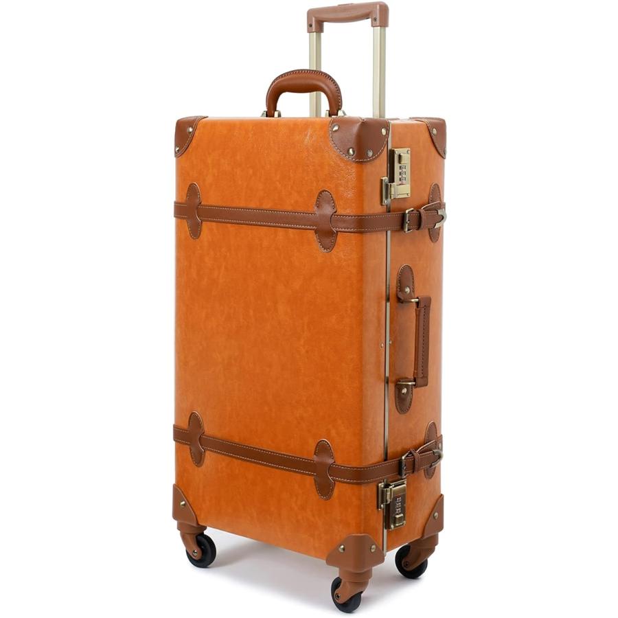 スーツケースかわいい クラシック キャリーケース 静音 軽量 Lサイズ 24 49L( オレンジ,  Lサイズ(24))