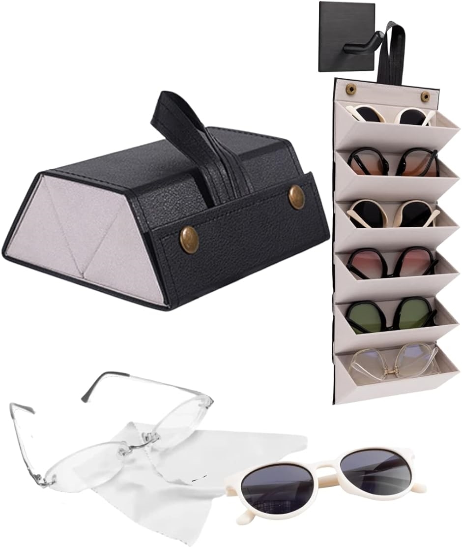 KURURA メガネケース スタンド 複数収納 サングラス おしゃれ 眼鏡置き ホルダー ブラックグレー( ブラックグレー（3本）)