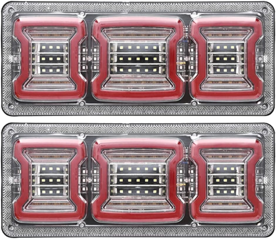 トラック シーケンシャル テールランプ 24V 流れるウインカー 薄型 LED 汎用( アンバー スモーク ウィンカー ワークライト)｜horikku