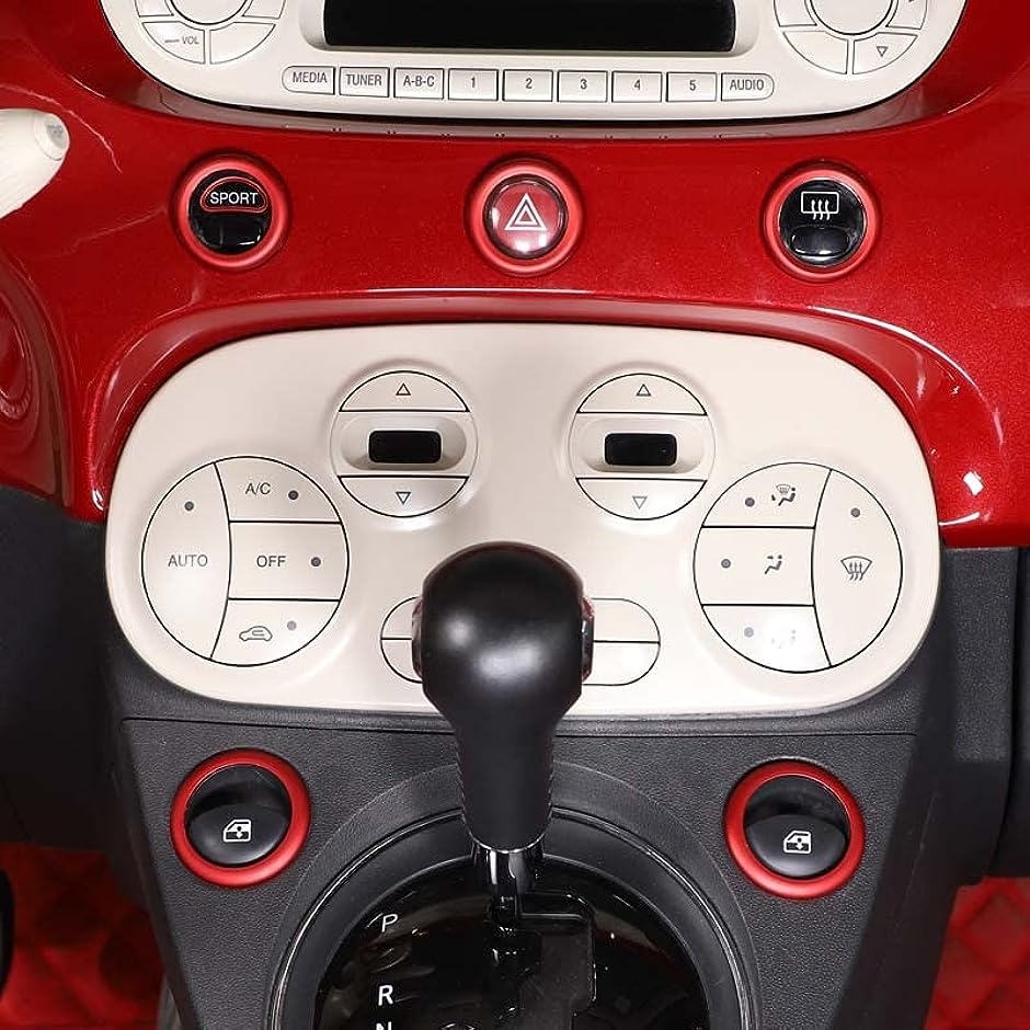 新型 フィアット 500/アバルト595 専用 2010〜2022に適用 スイッチリング センターコントロールスイッチリング ボタンリング｜horikku｜04