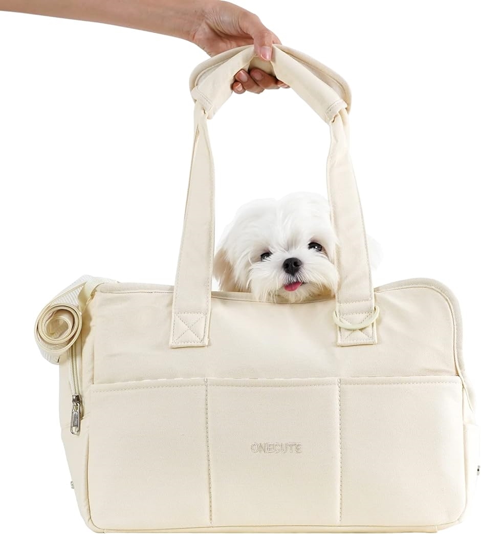 ペットキャリーバッグ 軽くてお出かけ 3kg以下のペット 犬バッグ 猫バッグ ウサギバッグ MDM( クリーム入り,  S)