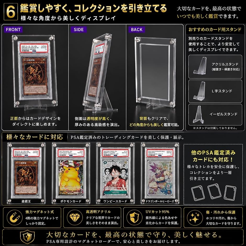 UV95％カット PSA専用 ローダー 観賞 保管に最適な収納ケース (マルチ