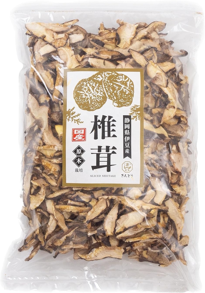 スライス 干し椎茸 国産 原木栽培 静岡県伊豆産 300g チャック付き袋｜horikku