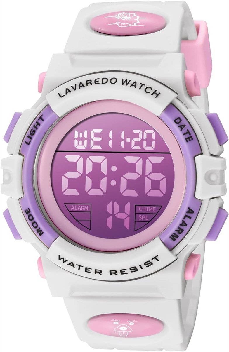 Yahoo! Yahoo!ショッピング(ヤフー ショッピング)子供腕時計 キッズ デジタル スポーツウォッチ ボーイズ 防水腕時計 アウトドア 取扱説明書付き MDM（ 06-ピンク＆クリーム）