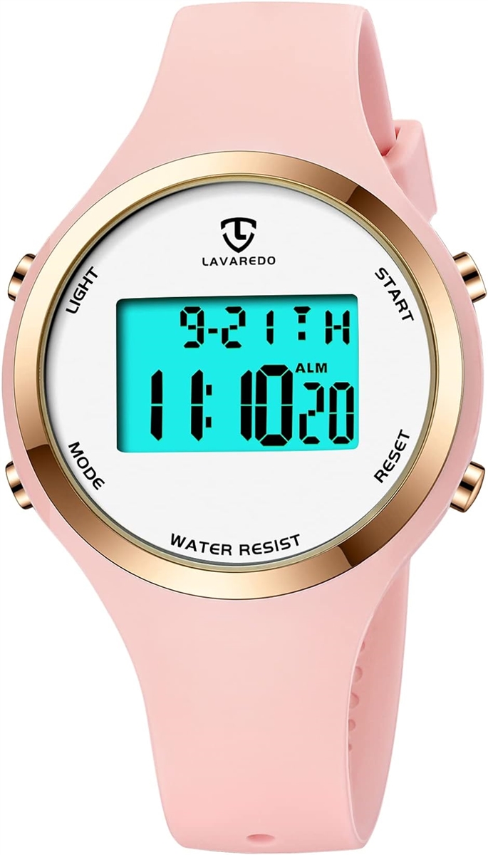 腕時計 レディース メンズ デジタル腕時計 男女兼用 子供腕時計 スポーツウォッチ MDM( 05-ピンク)