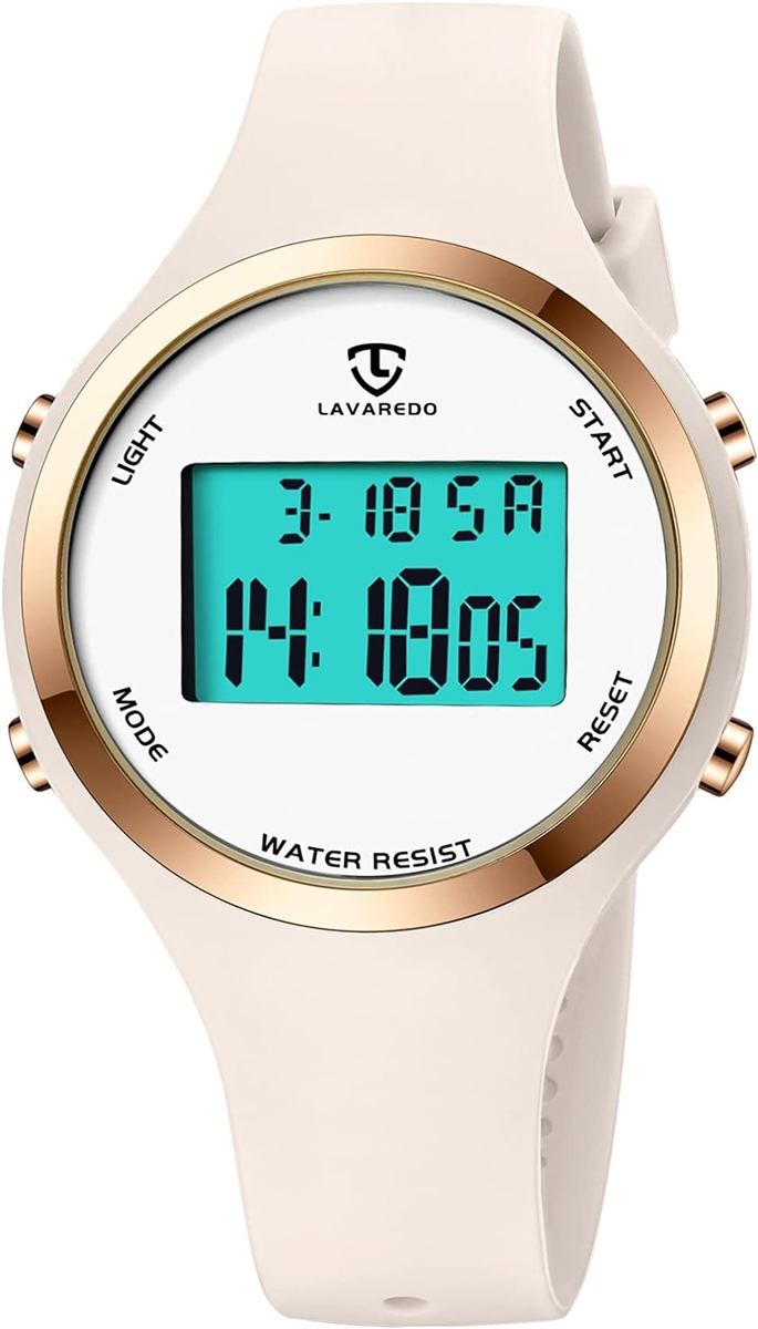 腕時計 レディース メンズ デジタル腕時計 男女兼用 子供腕時計 スポーツウォッチ MDM( 02-クリーム)