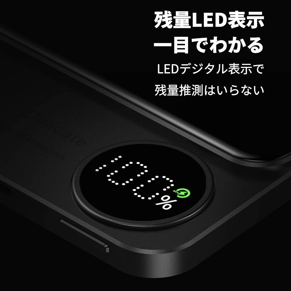 ワイヤレス モバイルバッテリー 5000mAh 9MM薄型 mag-safe iphone マグネット式 最大出力15W MDM( Gray)｜horikku｜04