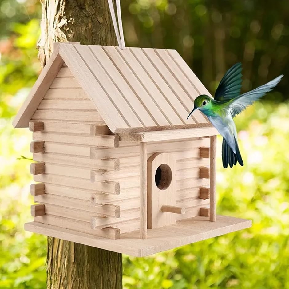 巣箱 野鳥 屋外 完成品 鳥の巣 繁殖ボックス 天然木材 セキセイインコ巣 鳥小屋 小鳥｜horikku