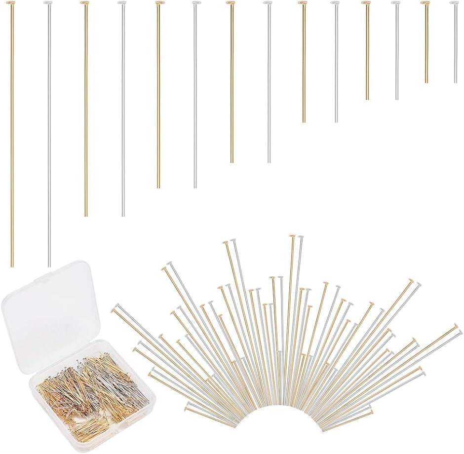 420本 Tピン 304ステンレス ゴールド シルバー 基礎金具 ピアス MDM( 8サイズ,  15/18/20/22/30/35/40/5)