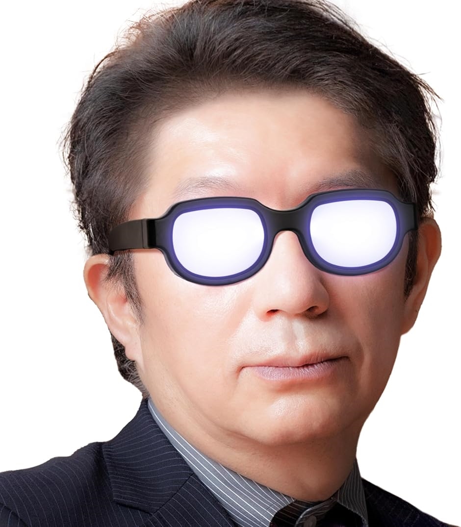 発光LEDメガネ コスプレグッズアニメキャラなりきりグッズ ＊着用時見えません コスプレ道具 コスプレ小物 変身 パーティー (ブラック)