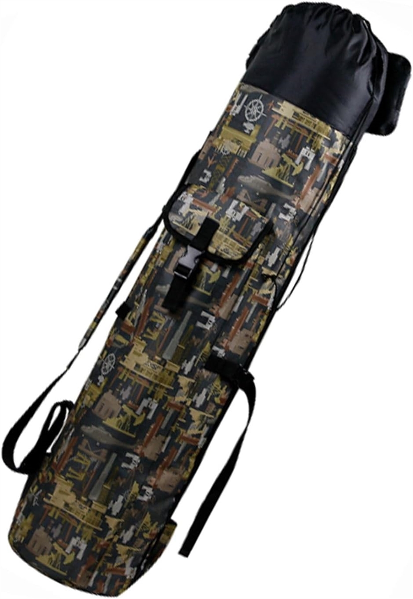 釣り 竿 ロッド ケース バッグ 釣竿 スタンド フィッシング 竿袋 手提げ 肩掛け 持ち運び 軽量 大容量 5本 挿入( カモフラ2)