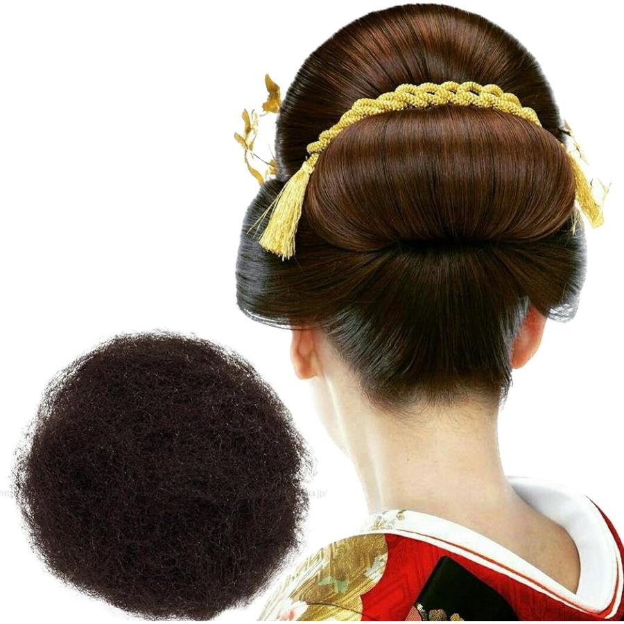 毛たぼでヘアプラス＋ つけ毛 毛綿 すき毛 あんこ 日本髪 和装 ヘアセット ヘアトップ MDM( ナチュラルブラック,  100g)｜horikku