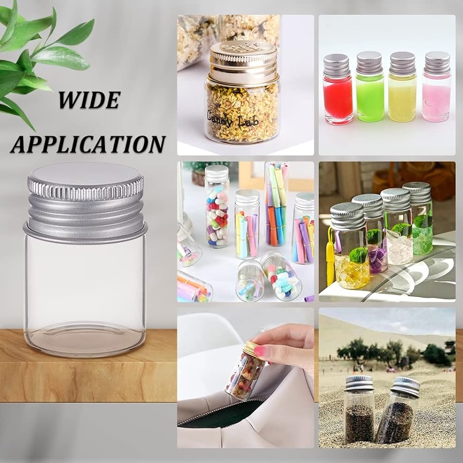 20点15ml ガラスボトル ガラス瓶 ミニボトル 小分け 密閉 アルミ蓋