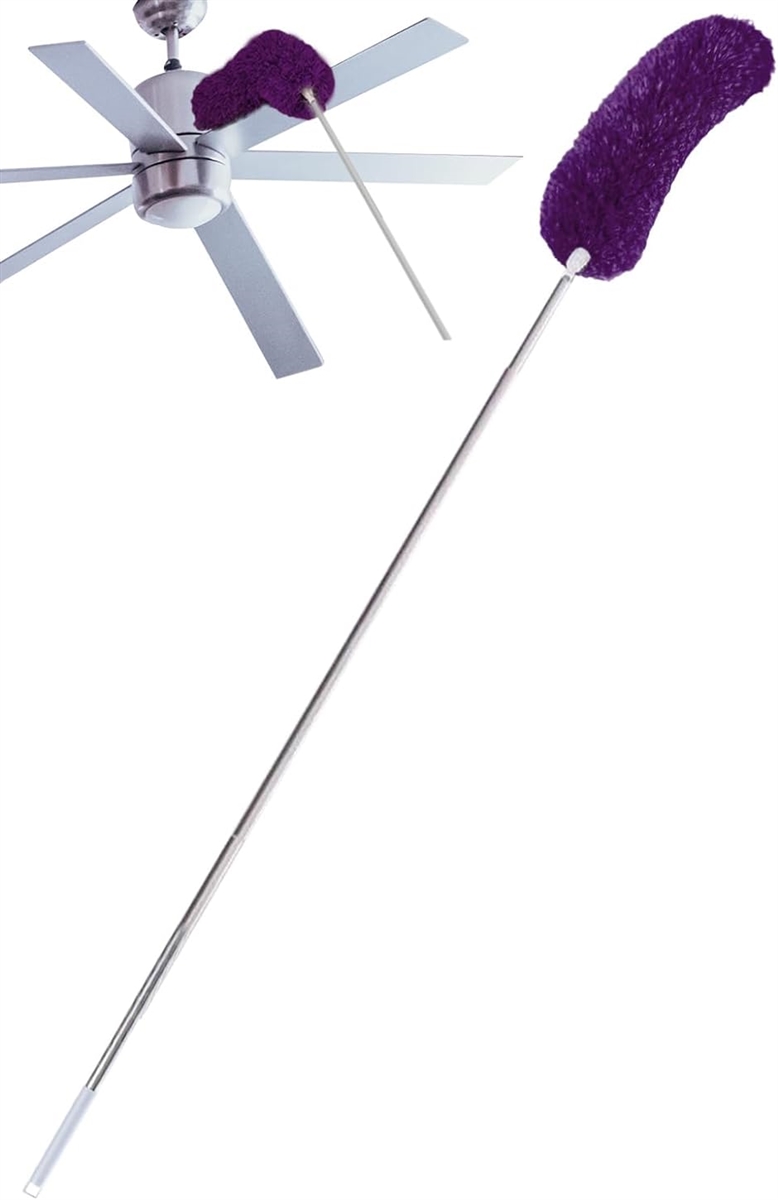 ほこり取り ホコリ取り はたき ハンディモップ 伸縮自在 高所清掃 最長 280cm 水洗い可能( 紫,  2.8m)