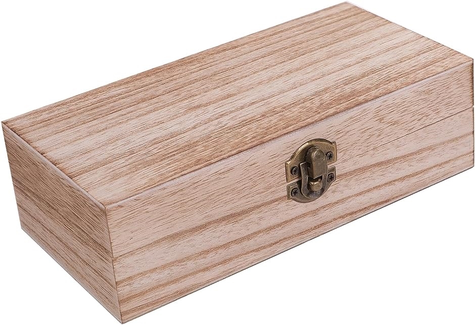 木箱 ボックス 木目 装飾 小物入 焦がし加工 蓋付き( ブラウン)｜horikku