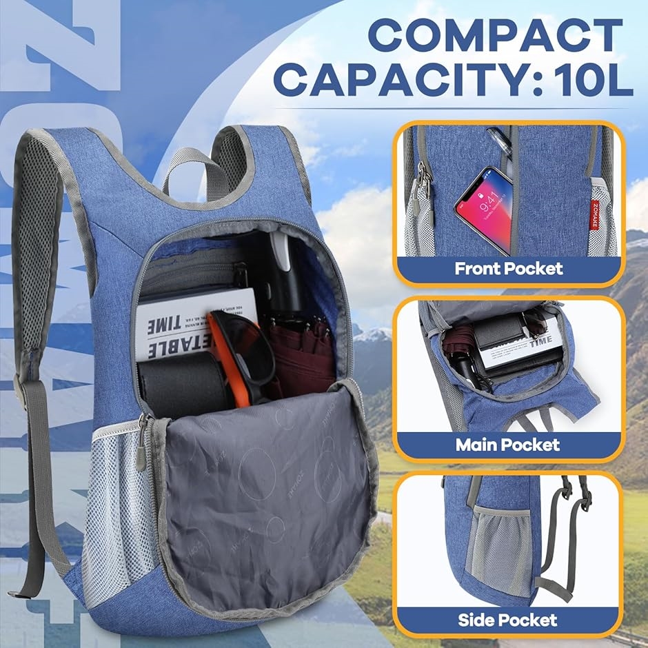 折りたたみリュック 10L 小型 アウトドアバック リュックサック 防水