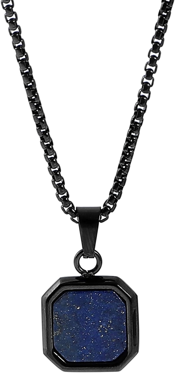 Yahoo! Yahoo!ショッピング(ヤフー ショッピング)ネックレス メンズ 天然石ネックレス メンズアクセサリー 金属アレルギー対応（ ラピスラズリxブラックチェーン）