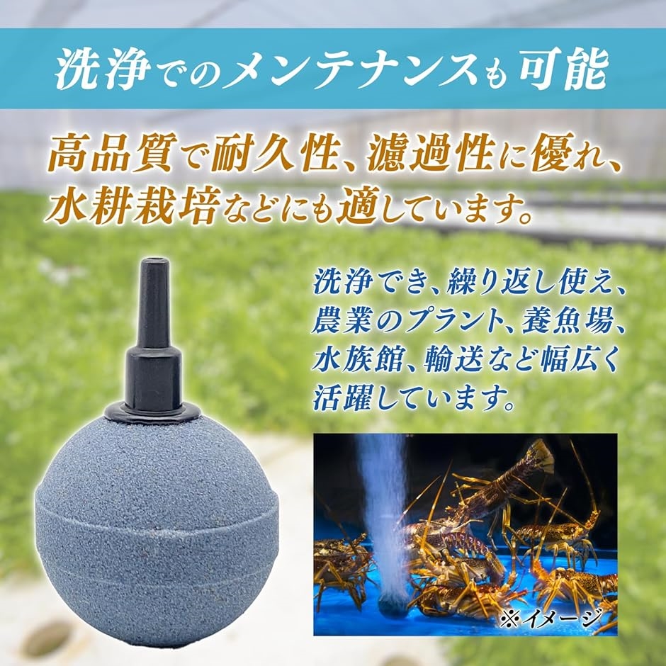 エアストーン セット 球型 水槽用 エアーストーン 水草 熱帯魚 アクアリウム 50mm 20個( グレー,  50mm 20個)｜horikku｜05