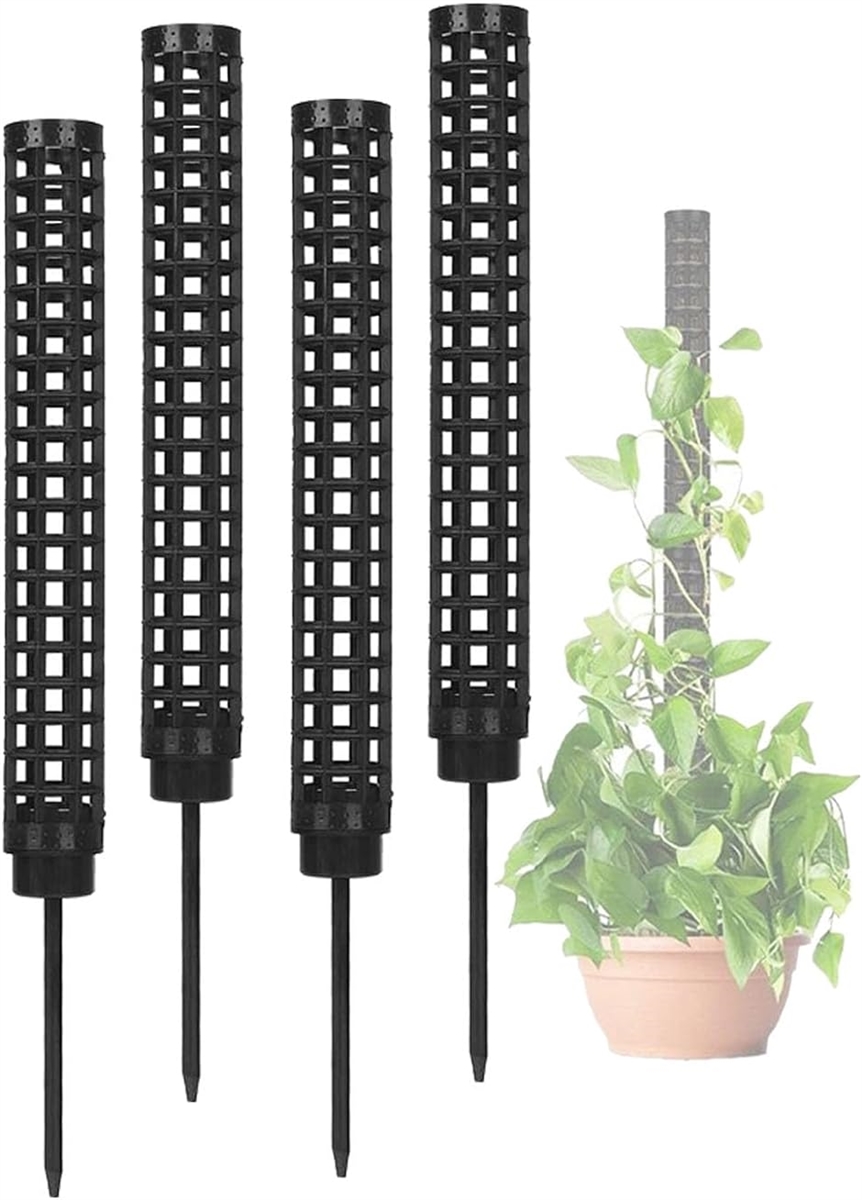 モスポール 支柱 4本セット 連結可 観葉植物 プラスチック ブラック( Black)｜horikku