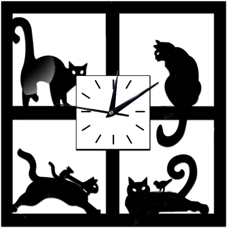 壁掛け時計 猫 ネコ 北欧 インテリア アナログ MDM( ネコA)｜horikku