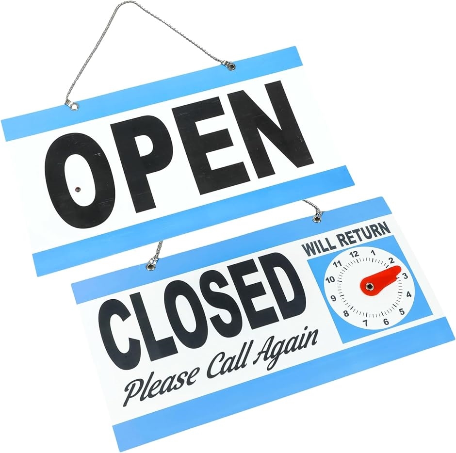 Open Close 看板 プレート sign サイン 標識 両面 営業中 開店 閉店 お知らせ 時間 表示