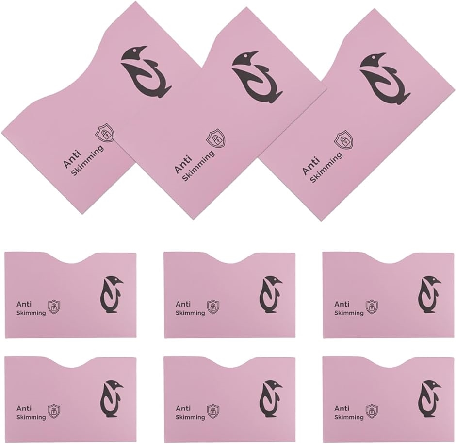 スキミング防止ケース カードケース 通帳ケース クレジットカード 磁気不良防止 9枚セット 特殊アルミ被膜 紙( ピンク)｜horikku