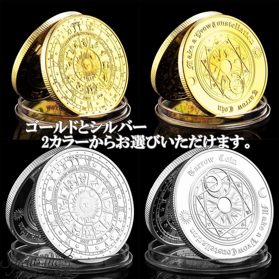 タロットコイン 占いコイン 5枚セット 12星座 記念コイン マジック 手品 合金( シルバー)｜horikku｜03