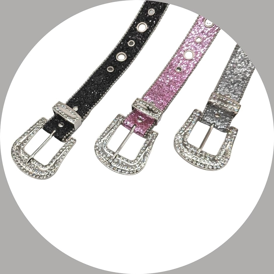 ベルト レディース ラインストーン キラキラ カジュアル ラメ バックル