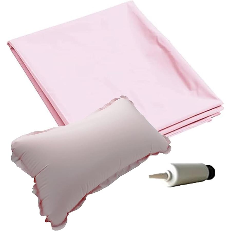 多用途 防水シーツ+枕セット PVCシート 洗える 約200x220cm 繰り返し使用 介護用 MDM( ピンク,  ピンク 2ｍ 厚い+枕)｜horikku