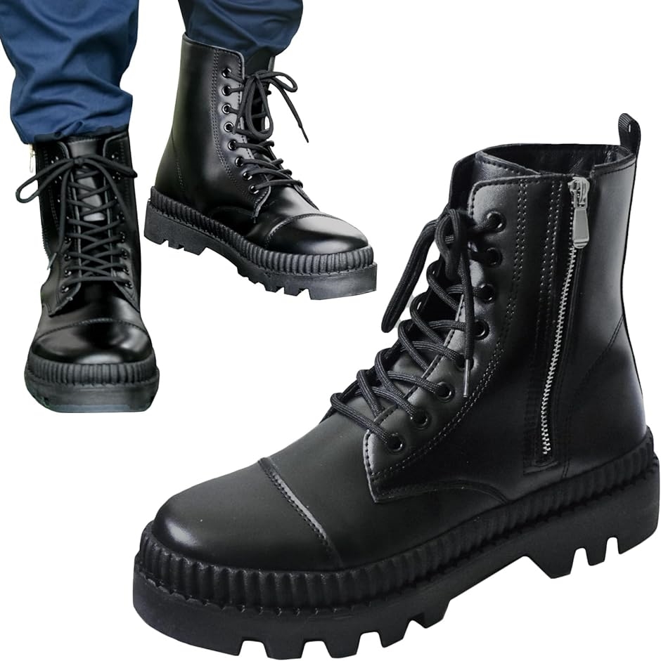 シークレットブーツ ワークブーツ ショートブーツ メンズ 6cm