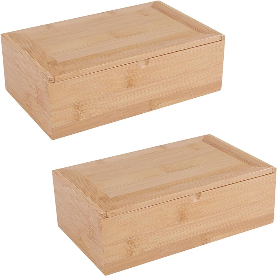 竹製ボックス 蓋付き 収納ケース 整理 収納盒 収納ボックス 小物入 長形 マスク収納