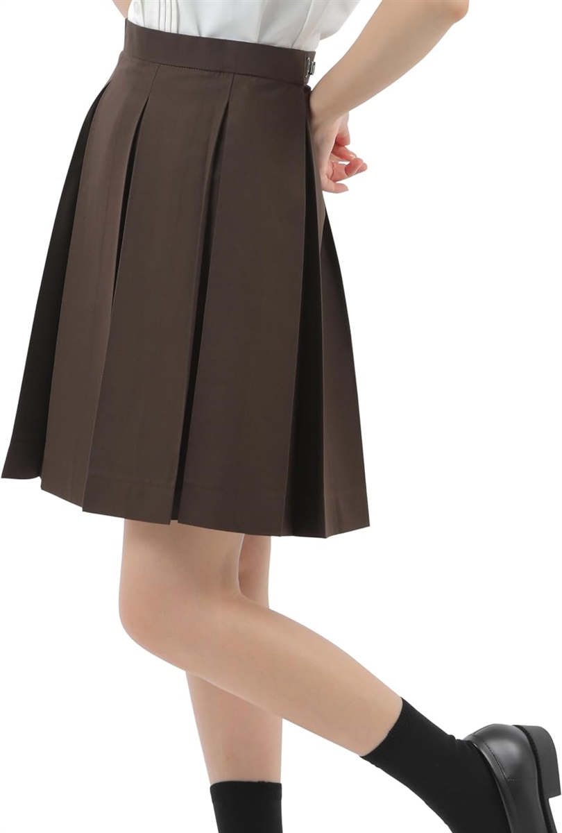 ボックス プリーツスカート 48cm 膝丈 学生 制服 箱ヒダ
