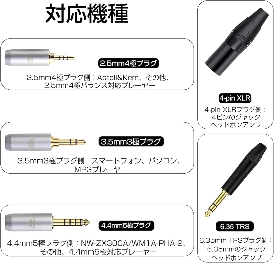 ZT8 リケーブル IPX LINUM BAX T2コネクタ イヤホンケーブル 8芯 (4.4