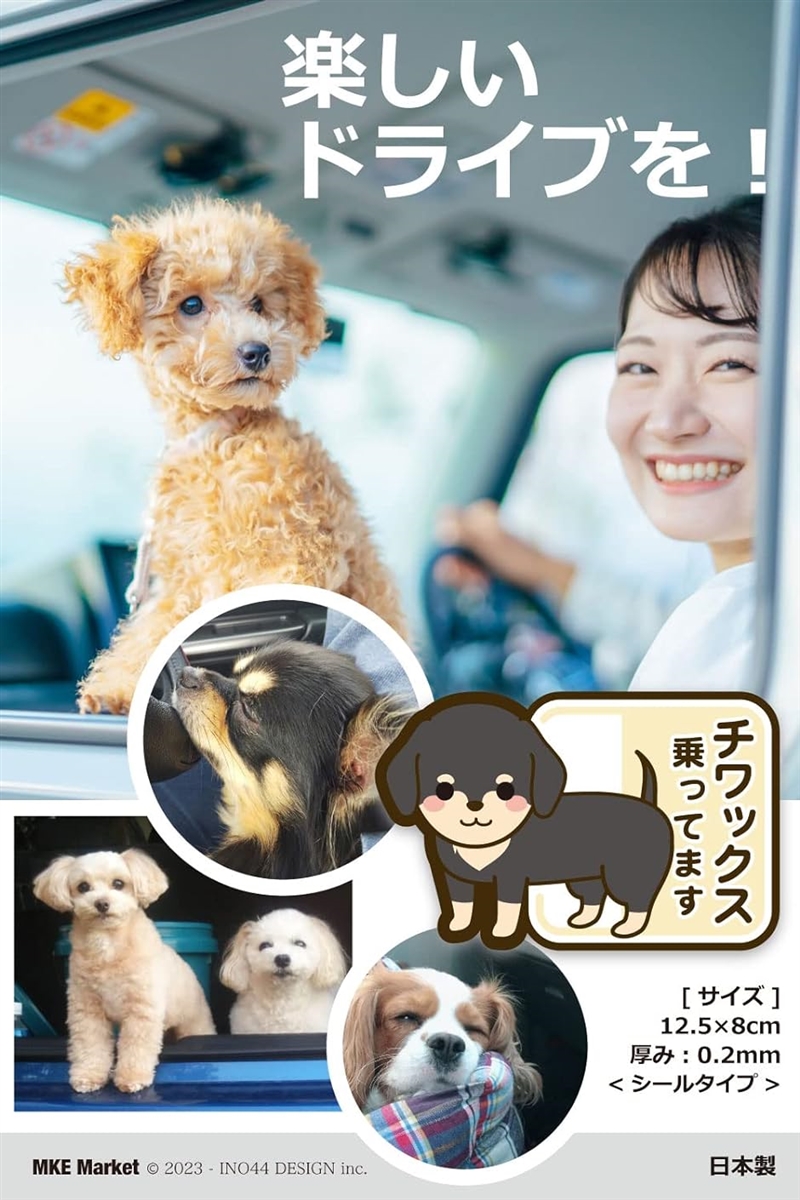 チワックス 乗ってます ステッカー 雑種 ミックス犬 ドッグインカー 日本製