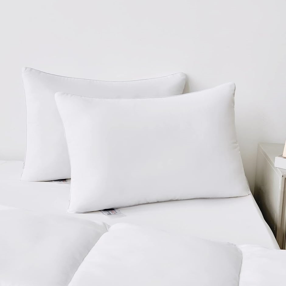 枕 63x43cm まくら ホテル仕様 丸洗い可能 ピロー 高反発枕 横向き対応( ホワイト,  63cmx43cmx15cm)