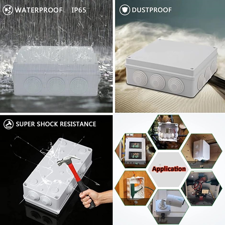 ジャンクションボックス 電気ボックス 屋外 ABSプラスチック IP65規格 ホワイト 関連画像4