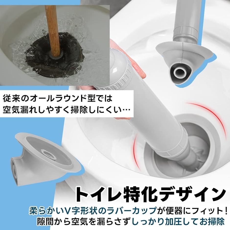 トイレ つまり 瞬時に解決 真空式 パイプクリーナー ラバーカップ スッポン｜horikku｜04