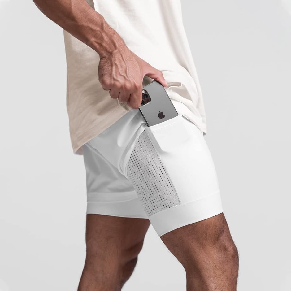 アスペルシオ タイトフィット ショートパンツ ポケット付き 短め