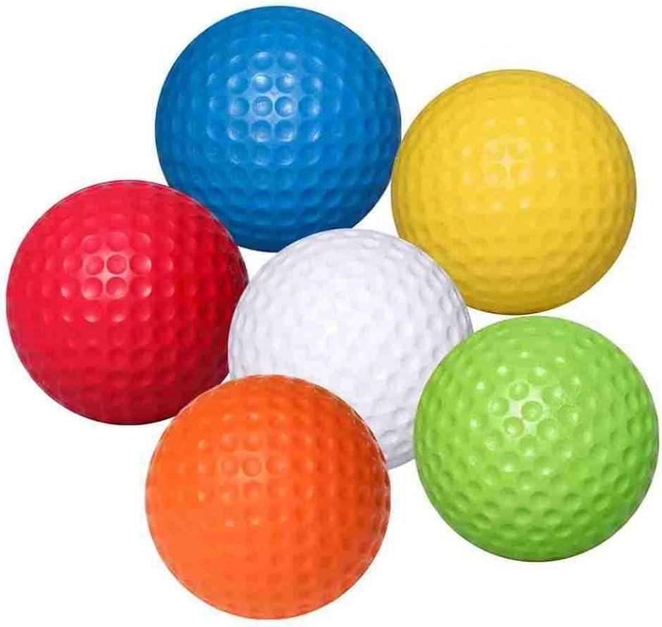ゴルフ 練習 ソフト 柔らかい スポンジ 練習用ゴルフボール 室内 ウレタン 12個セット(カラフル)