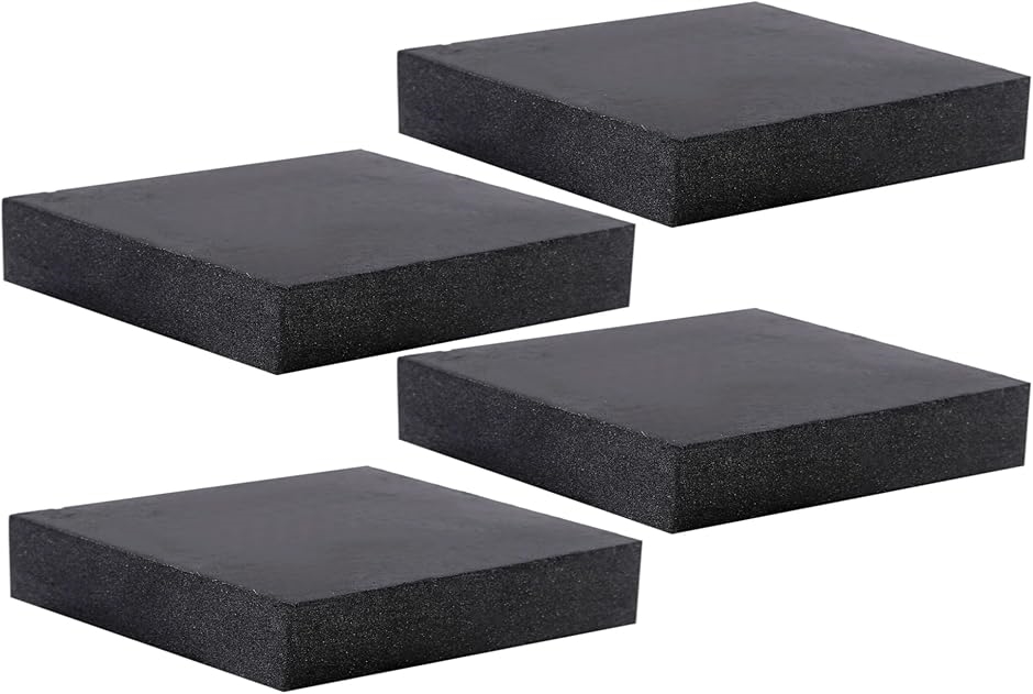 Yahoo! Yahoo!ショッピング(ヤフー ショッピング)ゴムブロック 100x100x15mm 防振 防音 滑り止め 緩衝材 キズ防止 保護マット（ブラック,  10cmx10cmx15mm）