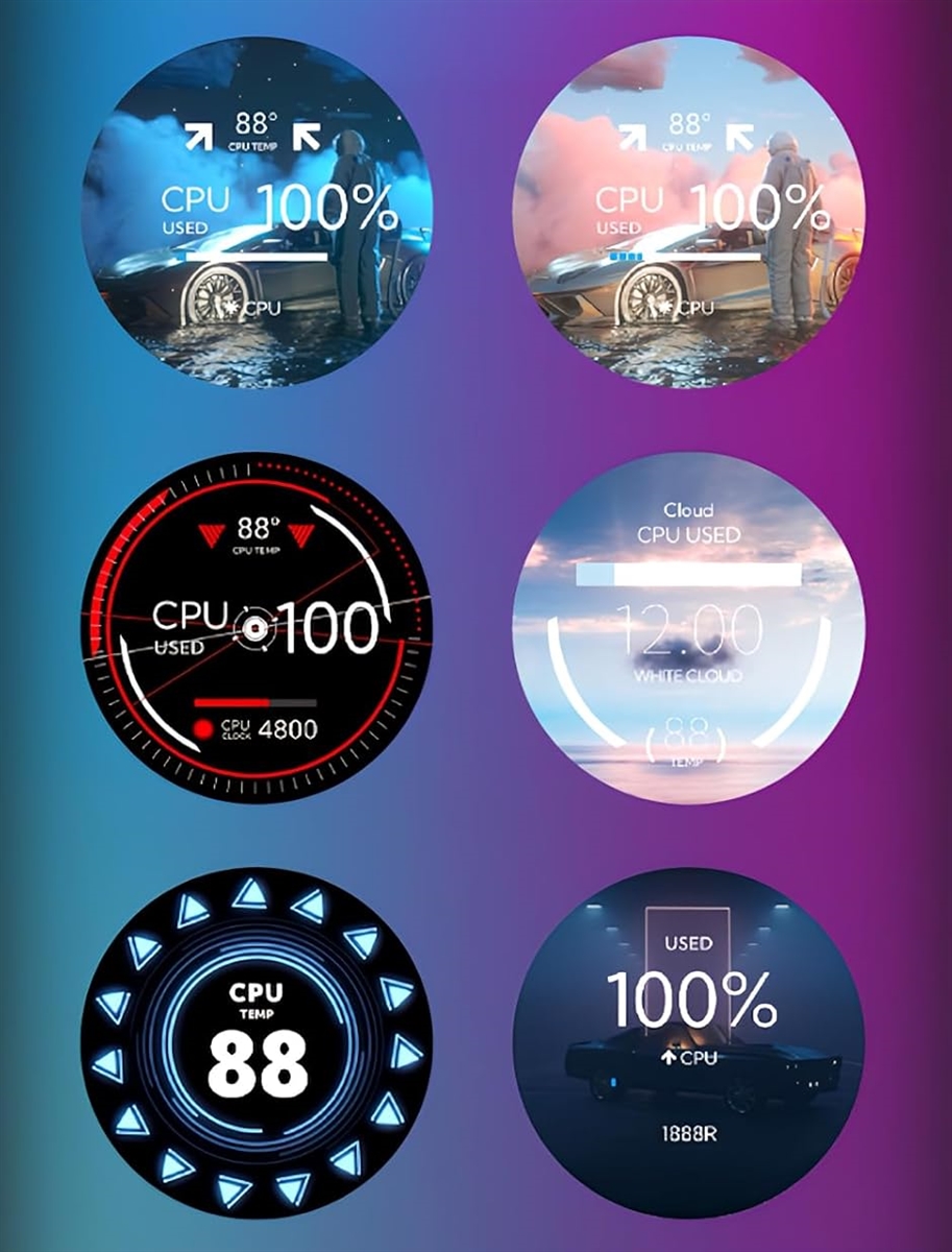 互換品】2.1インチ 水冷サブスクリーン ips円形スクリーン 内蔵