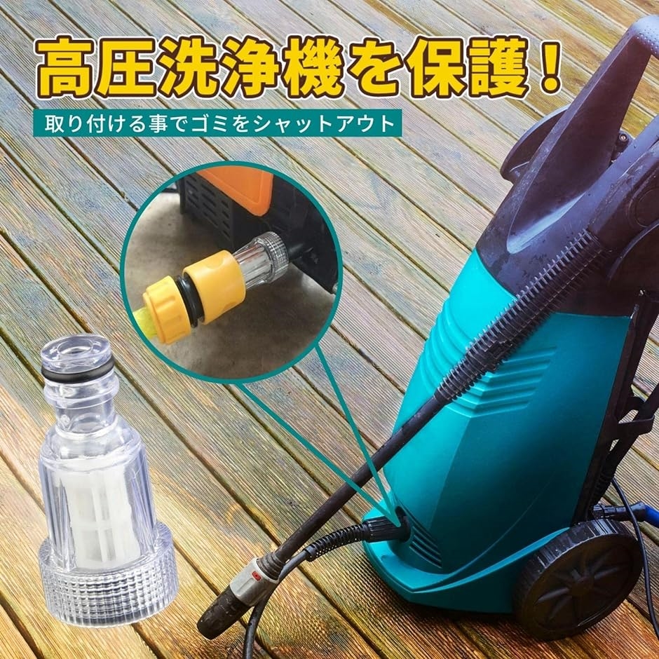 高圧洗浄機 フィルター 水道 カップリング アクセサリー コネクター 給水 接続 汎用( 無色)｜horikku｜03