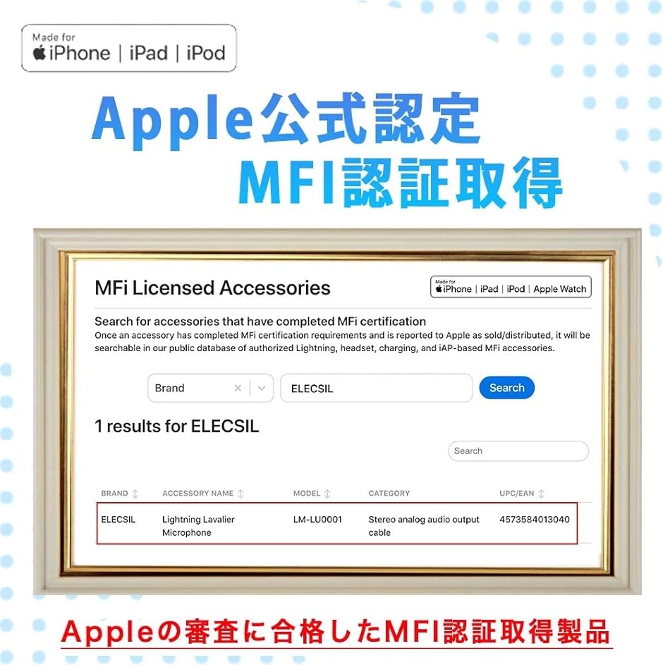 ピンマイク iPhone MFI認証 単一指向性 2m iPad｜horikku｜03