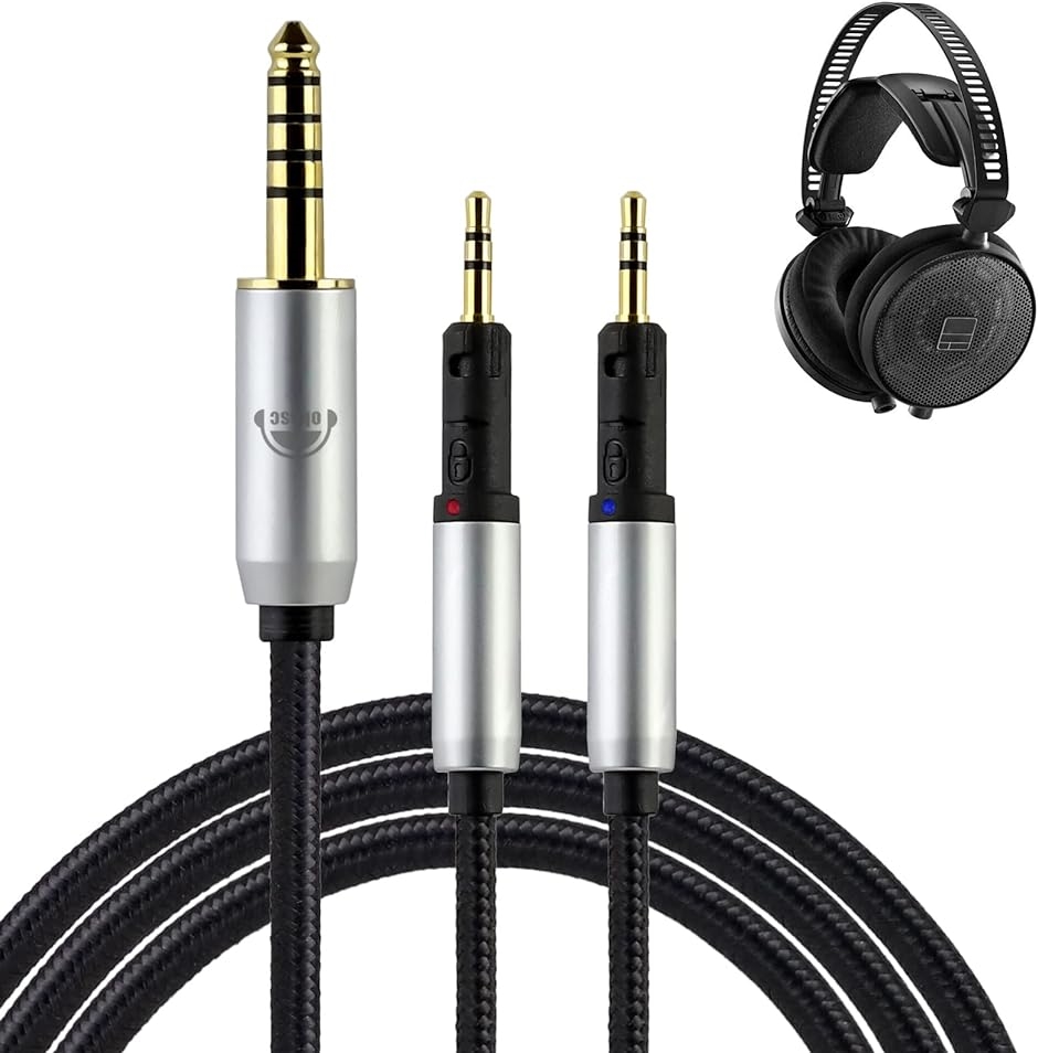 TCR70X ヘッドホンケーブル 交換ケーブル イヤホン・ヘッドホン用 Audio-Technica用 OFC 4芯( 4.4mm)