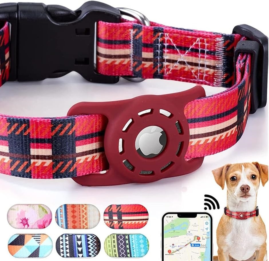 猫用品 猫用ハーネス XSサイズ 赤いチェック柄 AirTag AirTag用の首輪